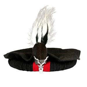 Black Woolen Pakol with Badge and Feather