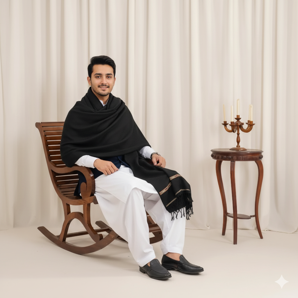 Lumina Premium Touch Black Shawl