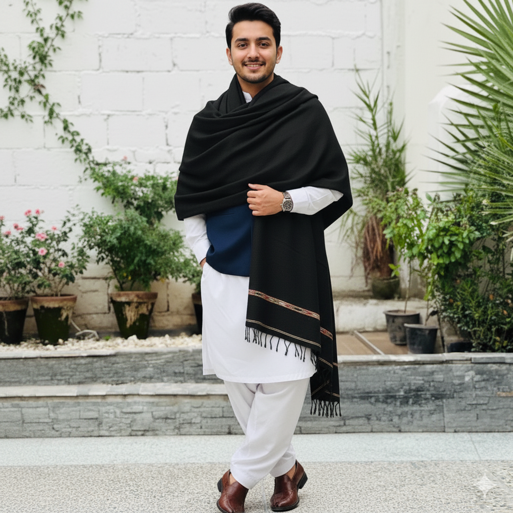 Lumina Premium Touch Black Shawl