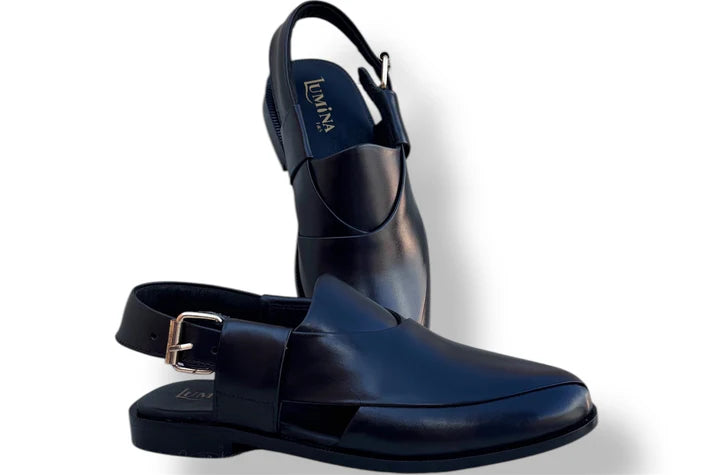 Lumina Black Handmade Chappal
